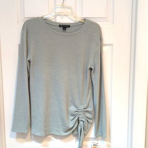 Green, knit, side tie top